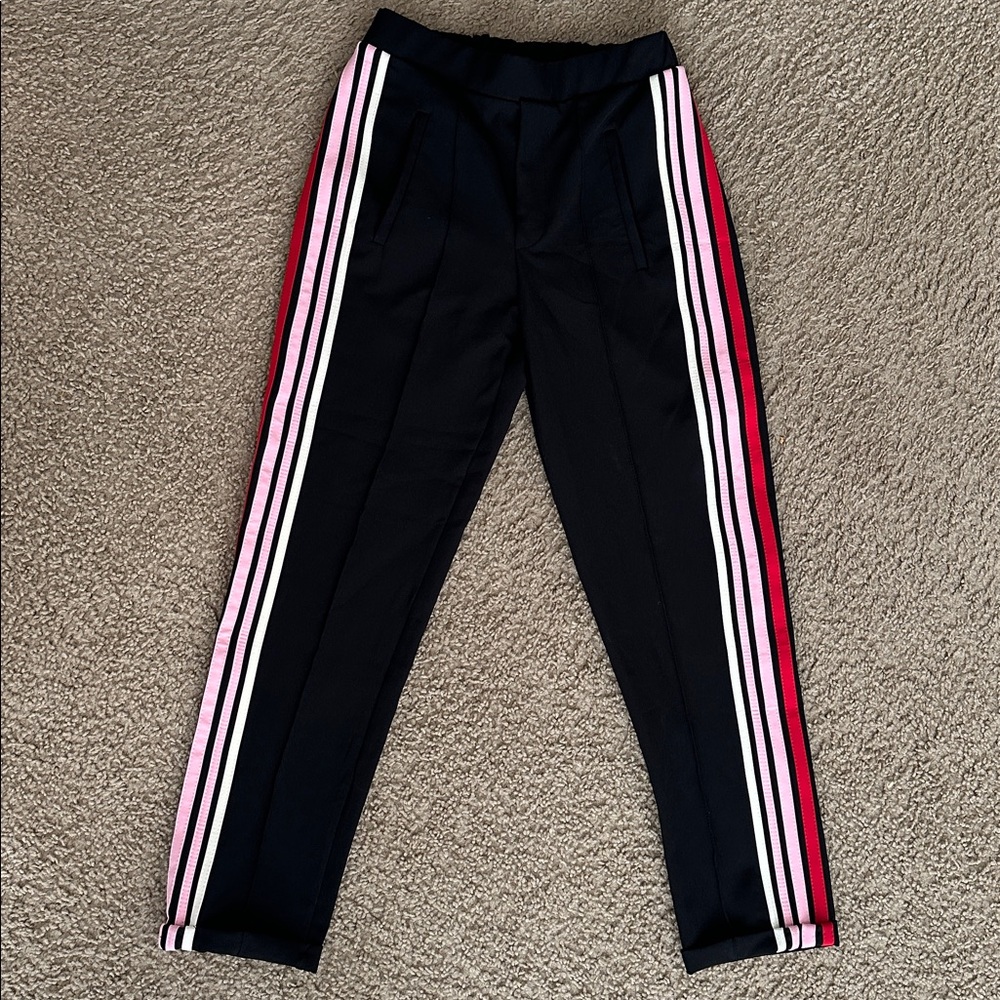 ❤️ ZARA Black Trousers Side Stripe Pants SIZE XS